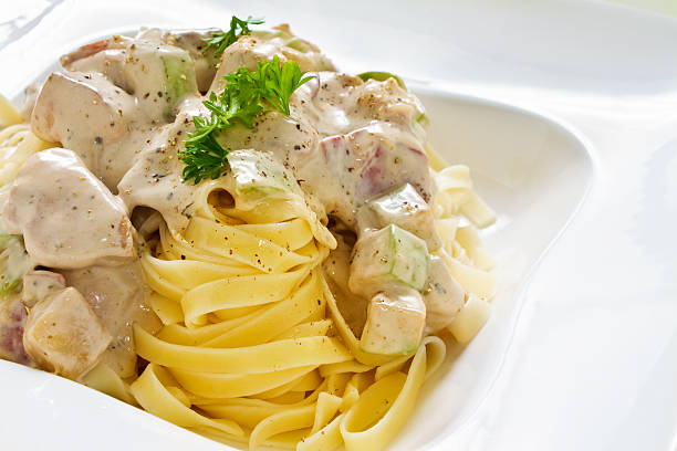 Alfredo Noodles stock photo