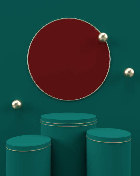 istock 3D green chinese background with product podium. 1846694711