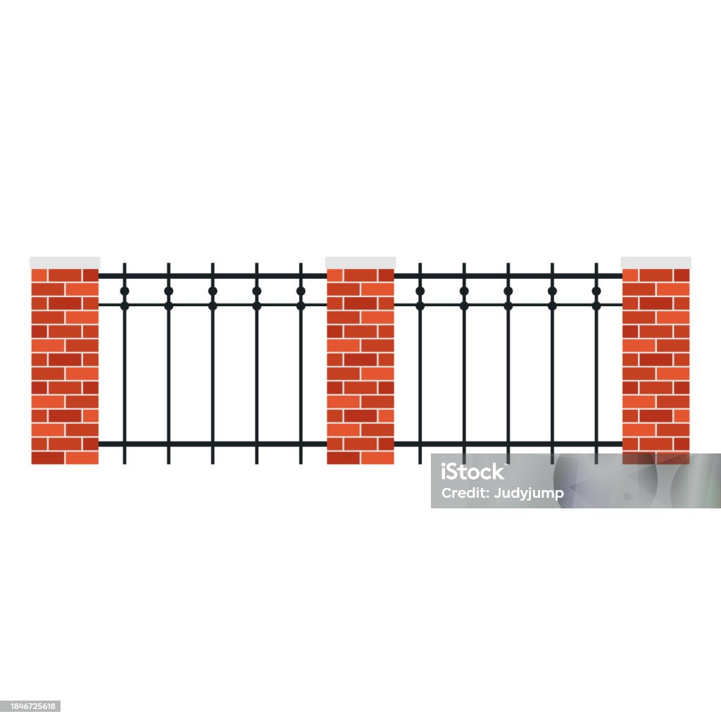 Side Rails Vector Railing Vector Railing Vector On White Background Brick Pillar Vector ...