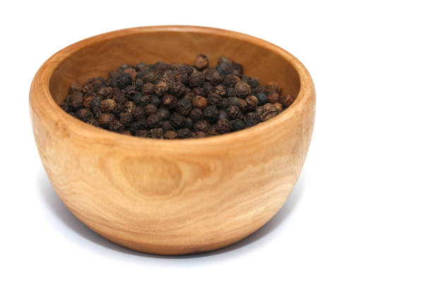The fruit of the pepper tree. Used as a seasoning for food.