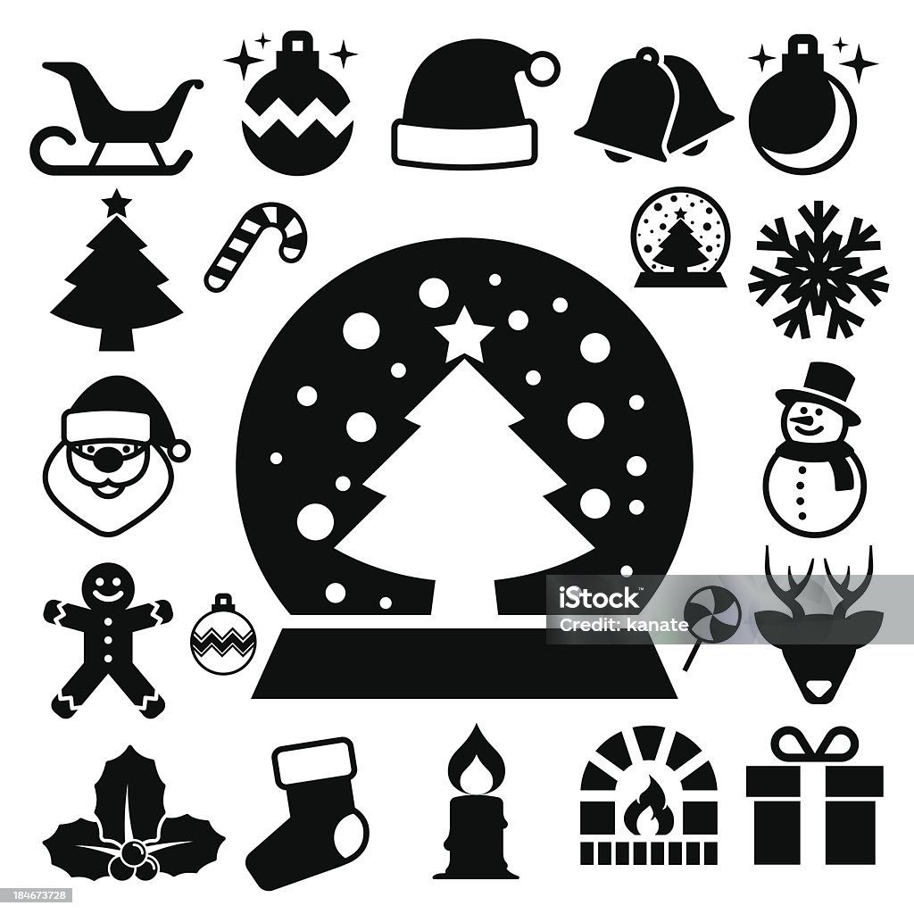 Weihnachts-set-icon - Lizenzfrei Baum Vektorgrafik