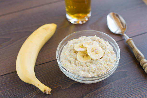 istock Oat porridge with banana 184674479