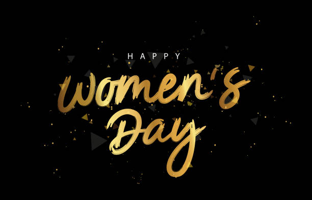 istock Golden shining lettering - Happy Women's Day. Elements for the banner design for March 8th. 1846767007