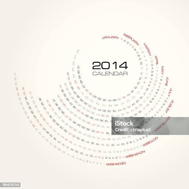 Round Simply Vector Calendar 2014 Stock Illustration - Download Image Now - 2014, Almanac - Publication, Ammunition