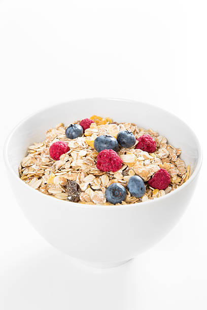 istock Side view of muesli with fresh berries 184676754