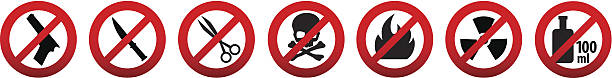 Prohibition icons vector art illustration