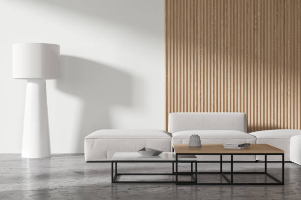istock Elegant home living room interior with couch and coffee table with decor 1846788269
