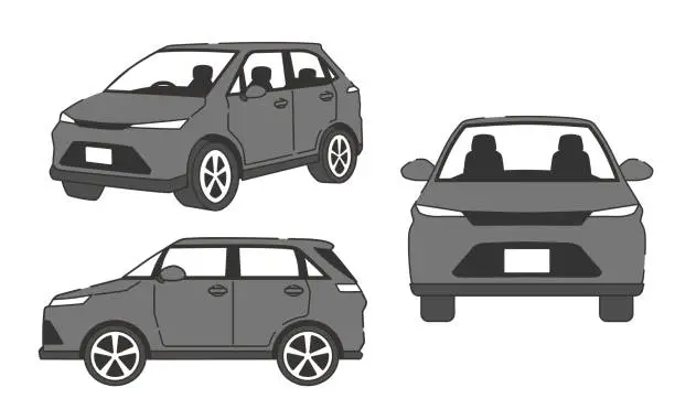 Vector illustration of Sports Utility Vehicle illustration set