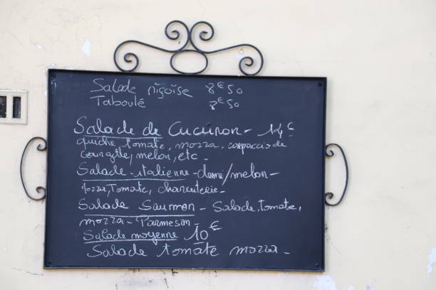 istock Close-up of a menu displayed on a chalkboard wall outside a cozy cafe 1846794635