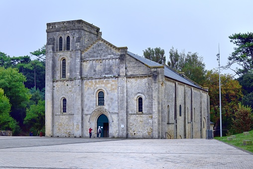 Soulac-sur-Mer, France - 2nd October 2021:VBasilique Notre-Dame-de-la-fin-des-Terres