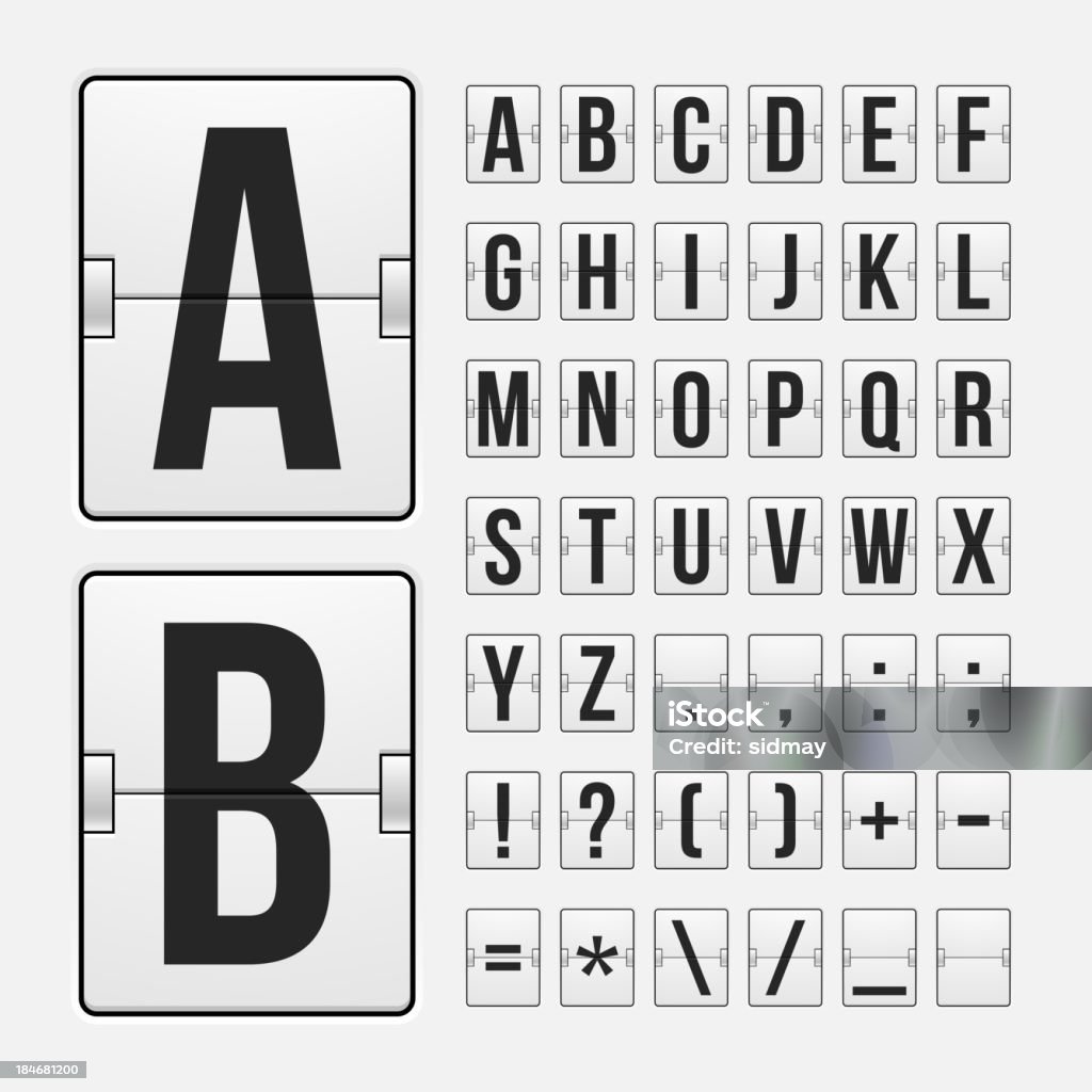 득점판 알파벳 문자와 기호 - 로열티 프리 공항 벡터 아트