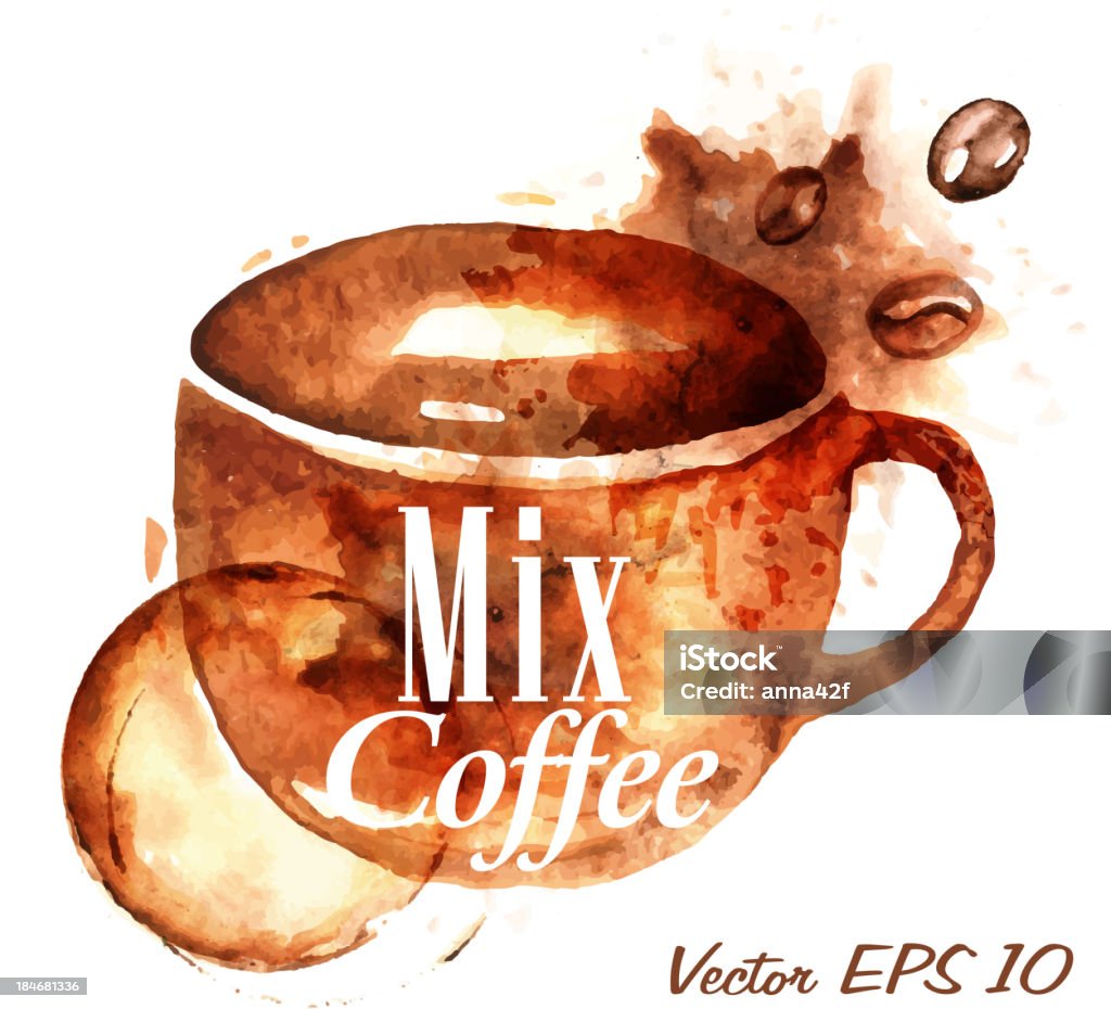 Tasse de café dessiné - clipart vectoriel de Abstrait libre de droits