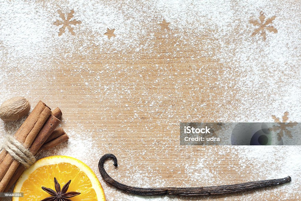 Weihnachten abstrakt Essen Hintergrund auf Schneidebrett - Lizenzfrei Altertümlich Stock-Foto