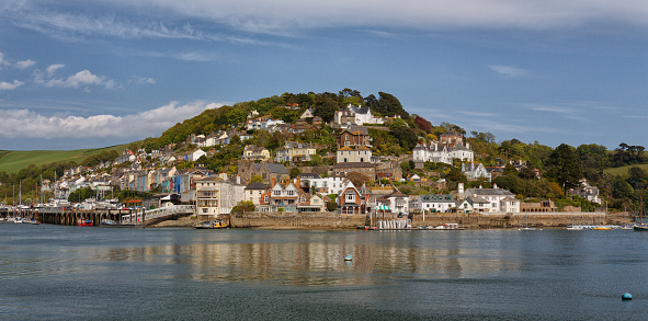 A view of Kingswear South Devon UK from across the river Dart at Bayards Cove in Dartmouth