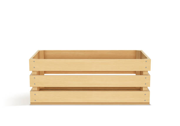 istock Vector realistic cargo storage wooden box isolated on white background. Wooden fruit box with holes. Box for storage and transportation of food. 1846836554