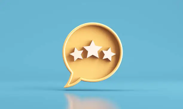 Photo of Speech bubble three stars icon