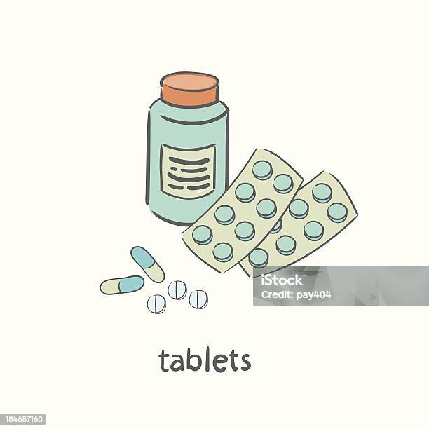 Pillole Mediche - Immagini vettoriali stock e altre immagini di Alimentazione sana - Alimentazione sana, Antibiotico, Antidolorifico