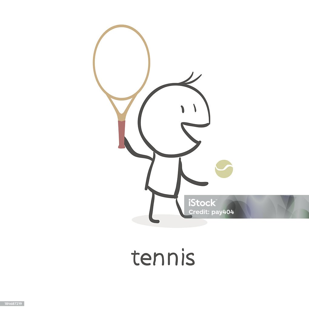 Joueur de tennis - clipart vectoriel de Adulte libre de droits