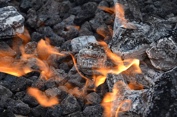 Burning Coals stock photo