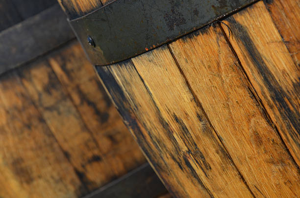 Oak Barrels stock photo