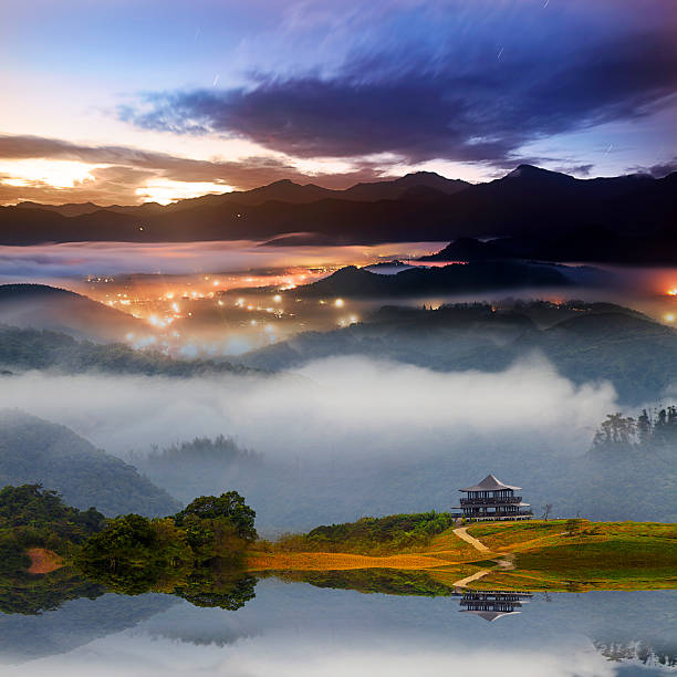 istock Nice sunrise with beauti landscape 184687442