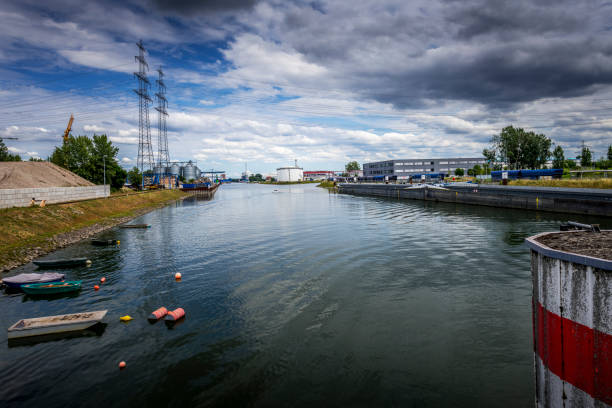 istock industrial district at a harbor in Germany 1846878932