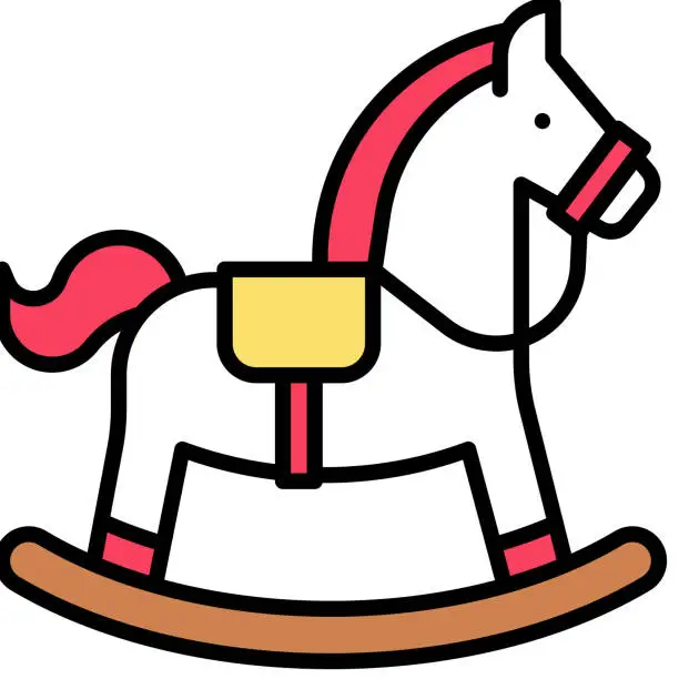 Vector illustration of Rocking Horse icon, Christmas related vector illustration