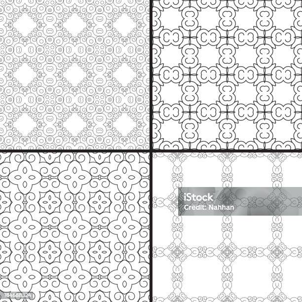 Ilustración de Swirly Patrones y más Vectores Libres de Derechos de Abstracto - Abstracto, Blanco - Color, Color negro