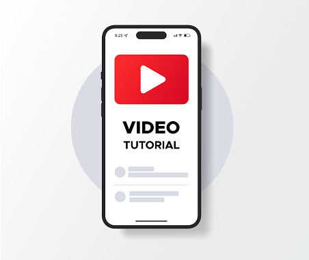 Video tutorial smartphone mockup realistic 3d design