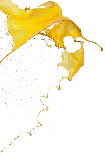 istock splashes of yellow paint isolated on white background 184689728