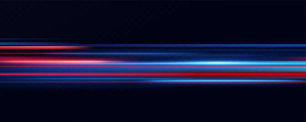 istock Vector illustration of a blue color. Light effect. Abstract laser beams of light. Chaotic neon rays of light 1846897442