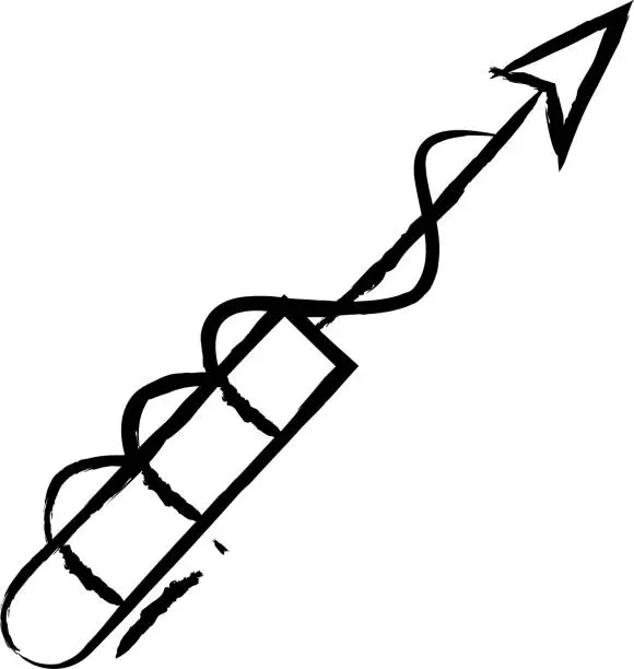 Vector illustration of Harpoon hand drawn vector illustration