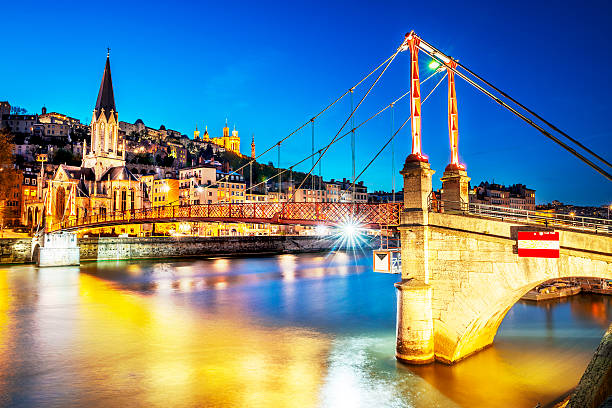 istock Lyon by nigt with lights 184690252