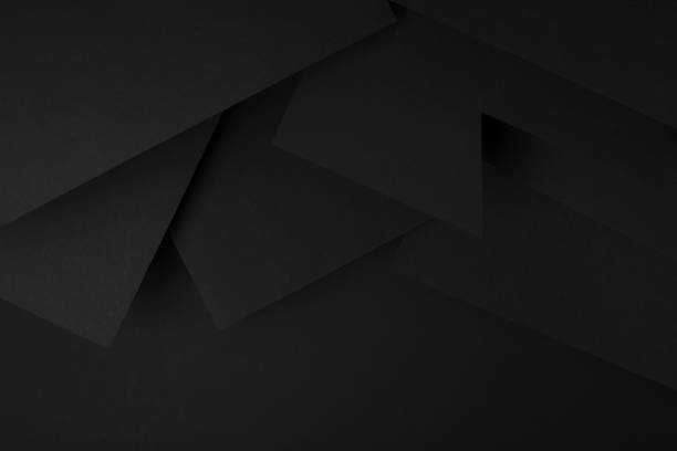 istock Exquisite black background with abstract geometric pattern of corners, angles, flat shapes, triangles as relief in graphic style, border, for text, sale, advertising, card, flyer, poster. 1846903188