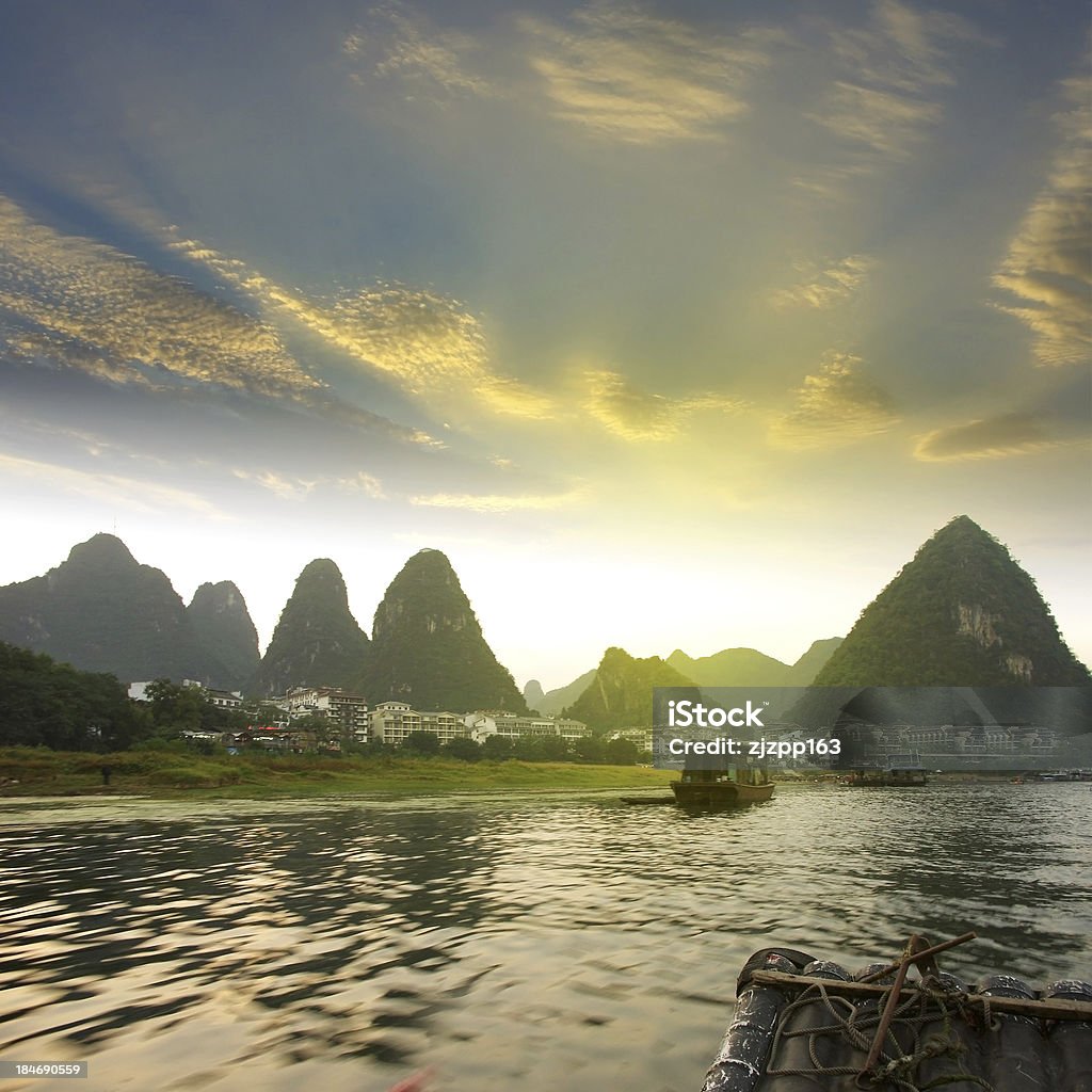 China Guilin rafting - Foto de stock de Antiguidade royalty-free