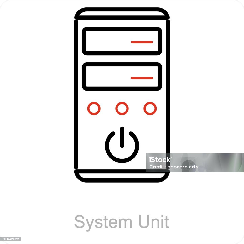 System Unit Image Sticker System Unit Stock Illustration - Download Image Now - Computer ...
