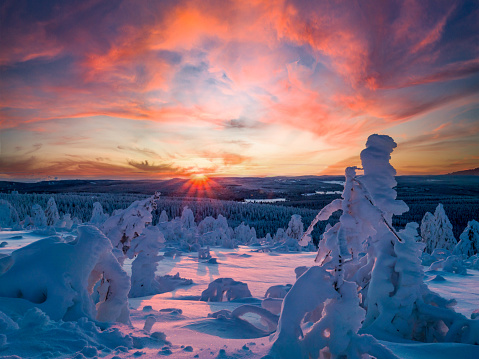 Winter fairy tale at Fichtelberg in Saxony ,germany