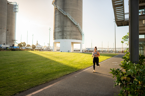 Fit Pacific Islander Exercising at Silo Park Auckland