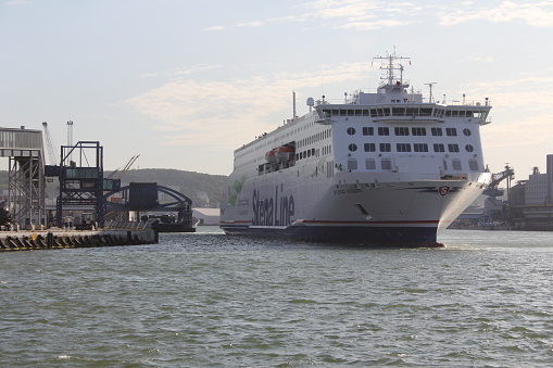 New ferry terminal in Gdynia at the Polish Quay. Stena Line ferry departing to the port of Karlskrona.