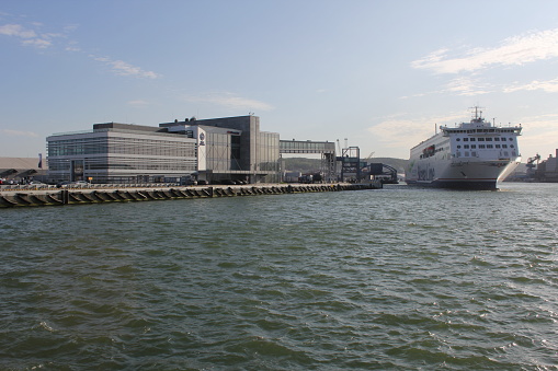 New ferry terminal in Gdynia at the Polish Quay. Stena Line ferry departing to the port of Karlskrona.