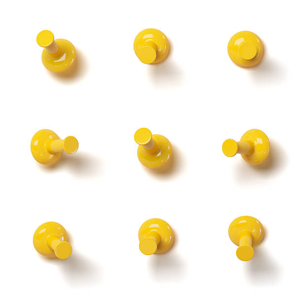 yellow push pins - 釘住 個照片及圖片檔