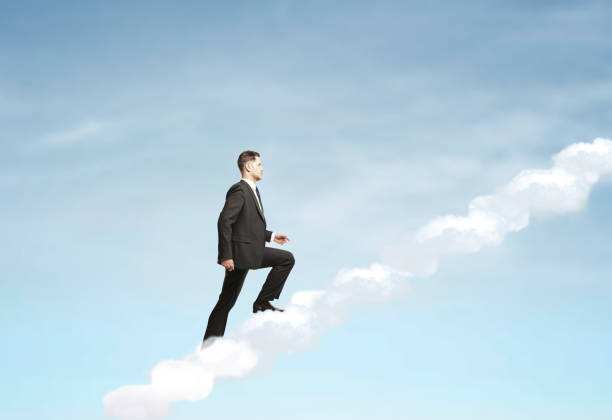 istock stairs out of clouds 184694819