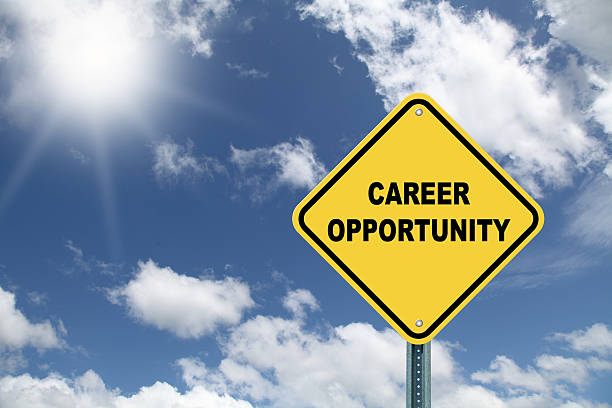 istock Career opportunity yellow road sign 184697079