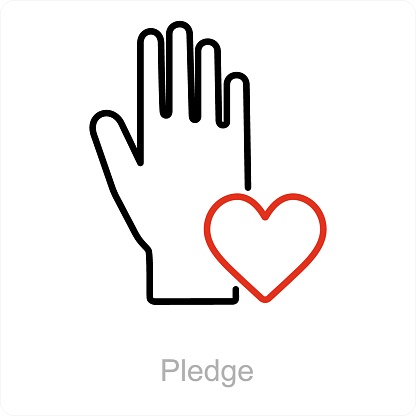 This is beautiful handcrafted pixel perfect Red and Black Line Crowdfunding icon