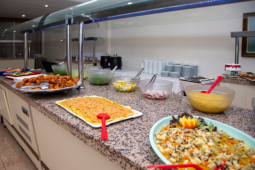 Catering buffet food in luxury restaurant.