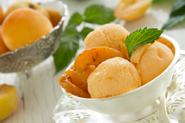 istock Homemade apricot ice cream. 184698577