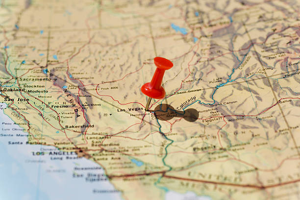 istock Las Vegas Marked on Map with Red Pushpin 184700032