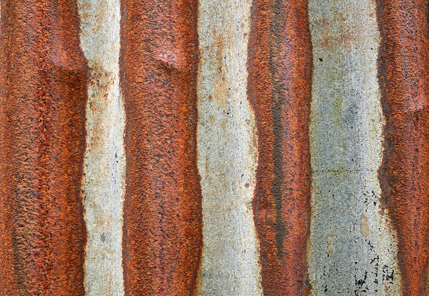 Rusted tin sheet stock photo