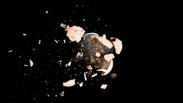 istock Piggy bank breaking mid-air 1847012230