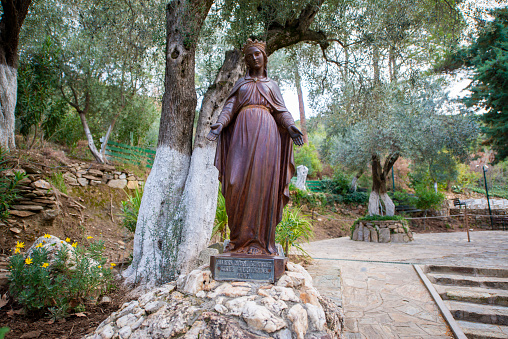 Notre Dame de la Serra overlooking Calvi and the Mediterranean Sea. Corsica, France.